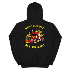 Trucker in Flames Stay Loaded My Friend RY Unisex Hoodie