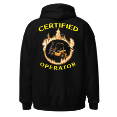 Forklift Ninja in Flames, Certified Forklift Operator GY Unisex Hoodie