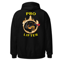 Forklift Superhero in Flames Pro Lifter GY Unisex Hoodie