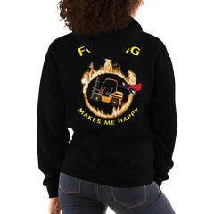 Forklift Superhero in Flames Forking Makes Me Happy GY Unisex Hoodie