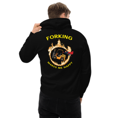 Forklift Superhero in Flames Forking Makes Me Happy GY Unisex Hoodie