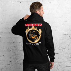 Forklift Ninja in Flames Certified Forklift Operator GW2 Unisex Hoodie