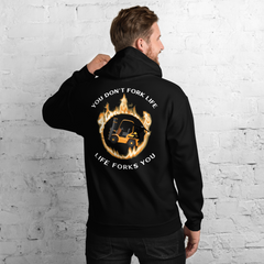 Forklift Ninja in Flames, You Don't Fork Life, Life Forks You GW Unisex Hoodie