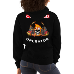 Twin Forklift Skull Flames Certified Forklift Operator RW Unisex Hoodie