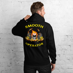 Twin Forklift Skull in Flames Smooth Operator YY Unisex Hoodie