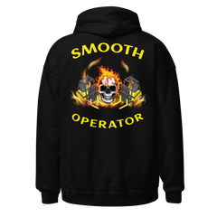 Twin Forklift Skull in Flames Smooth Operator YY Unisex Hoodie