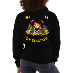 Twin Forklift Skull in Flames Smooth Operator YY Unisex Hoodie