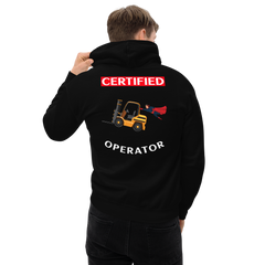 Forklift Superhero Certified Forklift Operator GW Unisex Hoodie