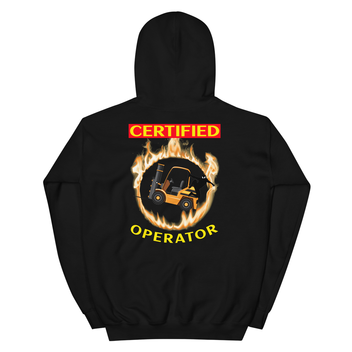 Forklift Ninja in Flames Certified Forklift Operator GY Unisex Hoodie