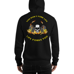 Twin Forklift Skull In, You Don't Fork Life, Life Forks You YY Unisex Hoodie