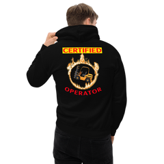 Forklift in Flames, Certified Forklift Operator GR Unisex Hoodie