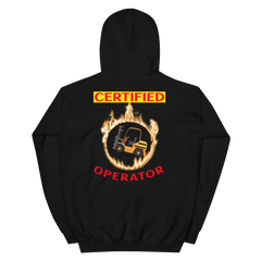 Forklift in Flames, Certified Forklift Operator GR Unisex Hoodie