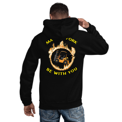 Forklift Ninja in Flames, May the Fork Be with You BGY Unisex Hoodie