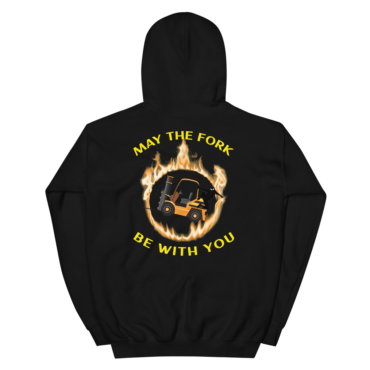 Forklift Ninja in Flames, May the Fork Be with You BGY Unisex Hoodie