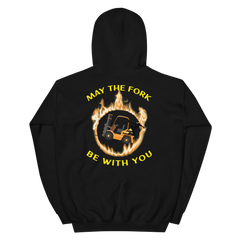 Forklift Ninja in Flames, May the Fork Be with You BGY Unisex Hoodie