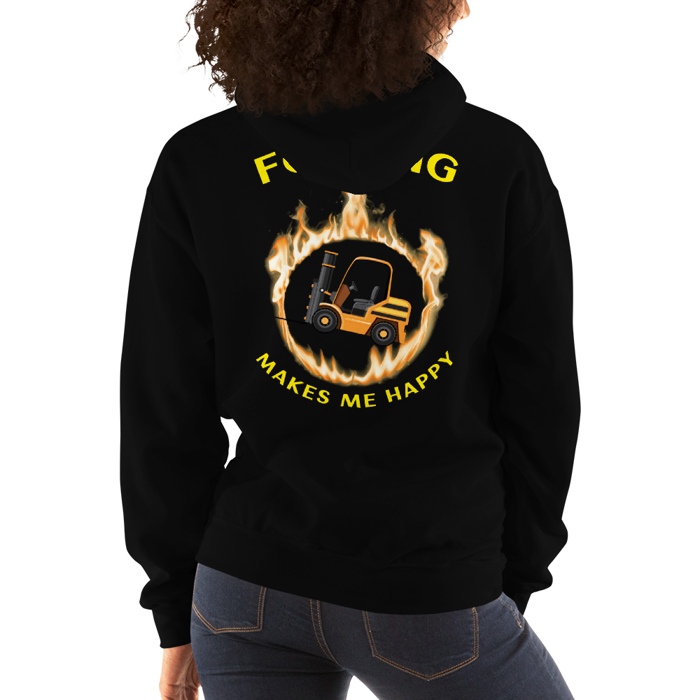 Forklift in Flames, Forking Makes Me Happy BGY Unisex Hoodie