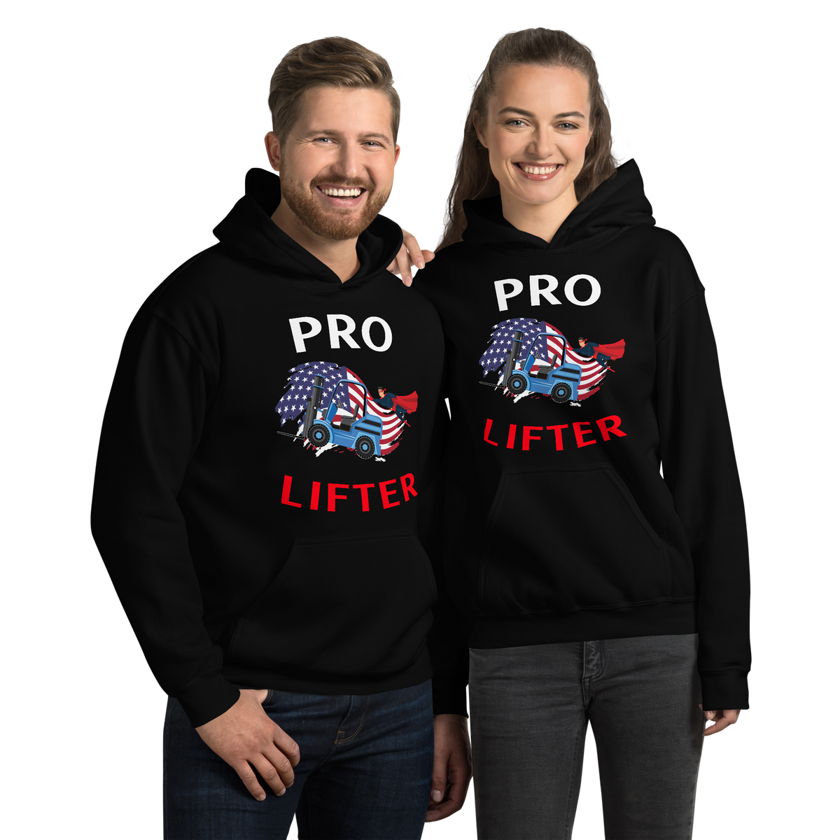 American Forklift Superhero Pro Lifter WBR Unisex Hoodie