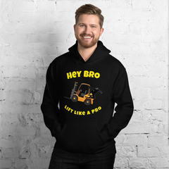 Forklift Ninja Hey Bro Lift Like a Pro GY Unisex Hoodie