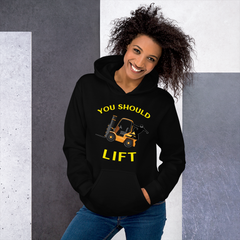 Forklift Ninja You Should Lift GY Unisex Hoodie