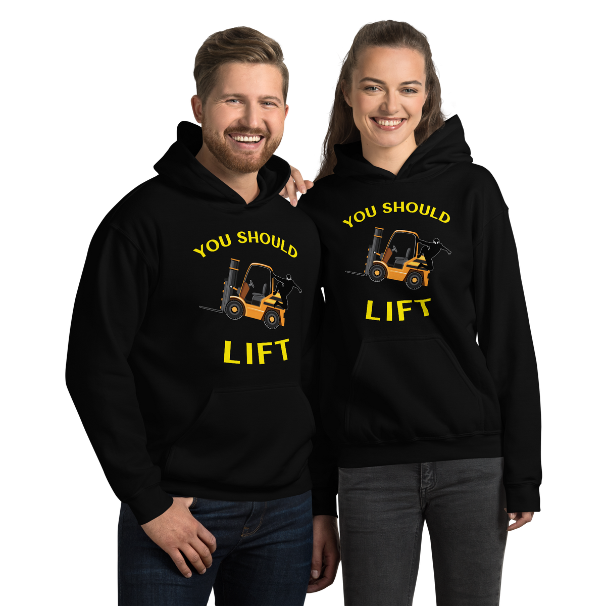 Forklift Ninja You Should Lift GY Unisex Hoodie