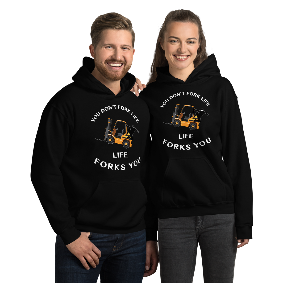 Forklift Ninja You Don't Fork Life, Life Forks You GW Unisex Hoodie