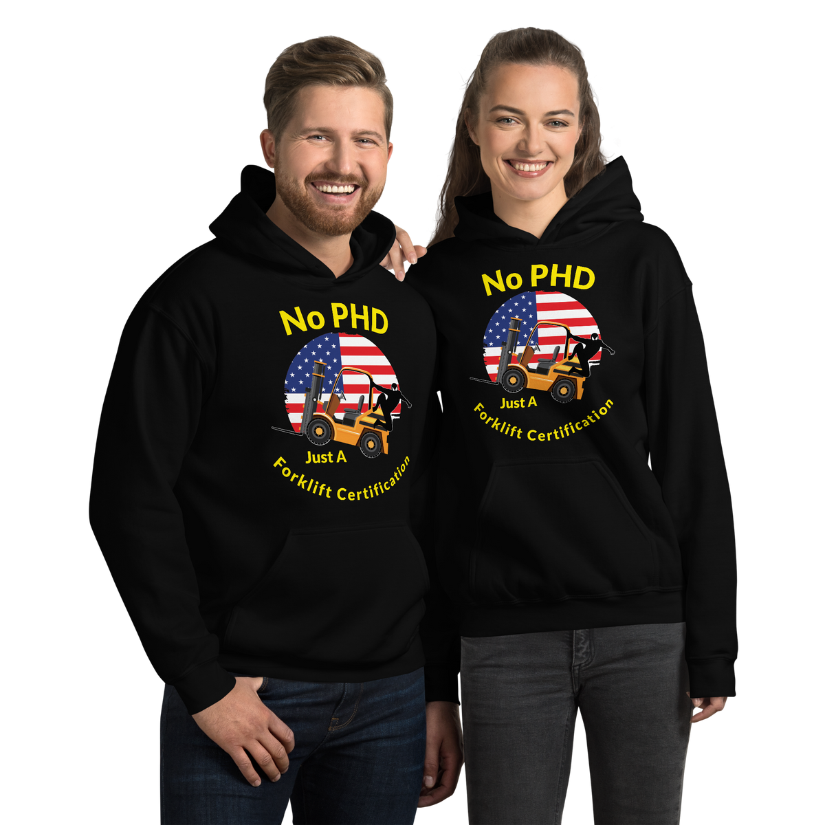 American Forklift Ninja No PHD Just A Forklift Certification GY Unisex Hoodie