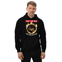 Forklift Ninja in Flames Certified Forklift Operator GW2 Unisex Hoodie