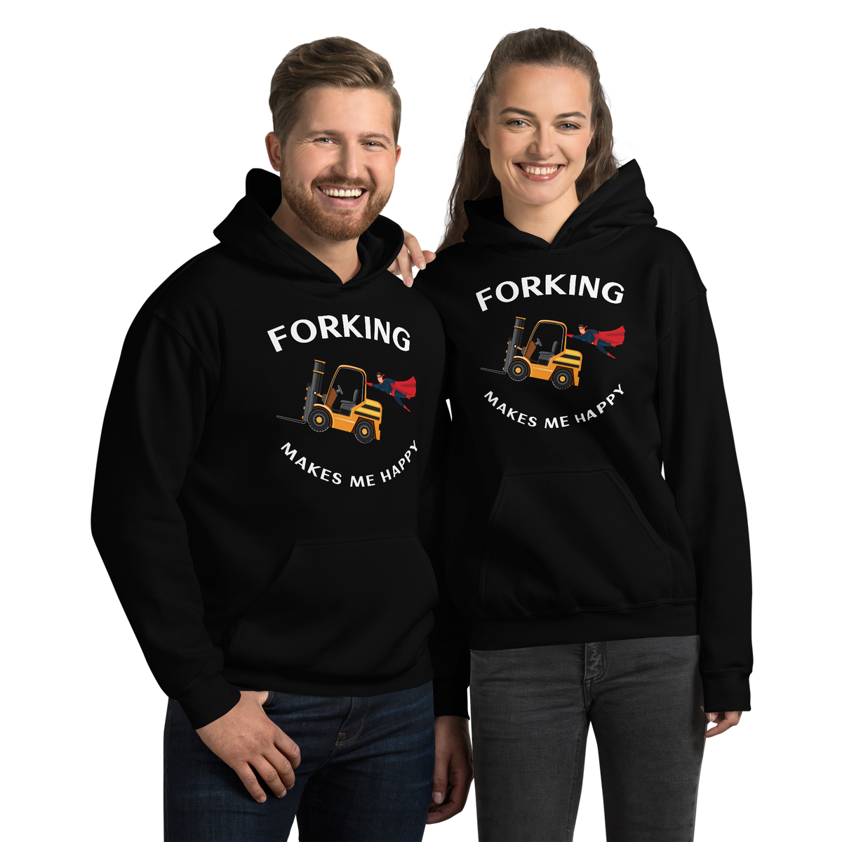 Forklift Superhero Forking Makes Me Happy GW Unisex Hoodie