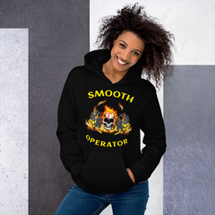 Twin Forklift Skull in Flames Smooth Operator YY Unisex Hoodie