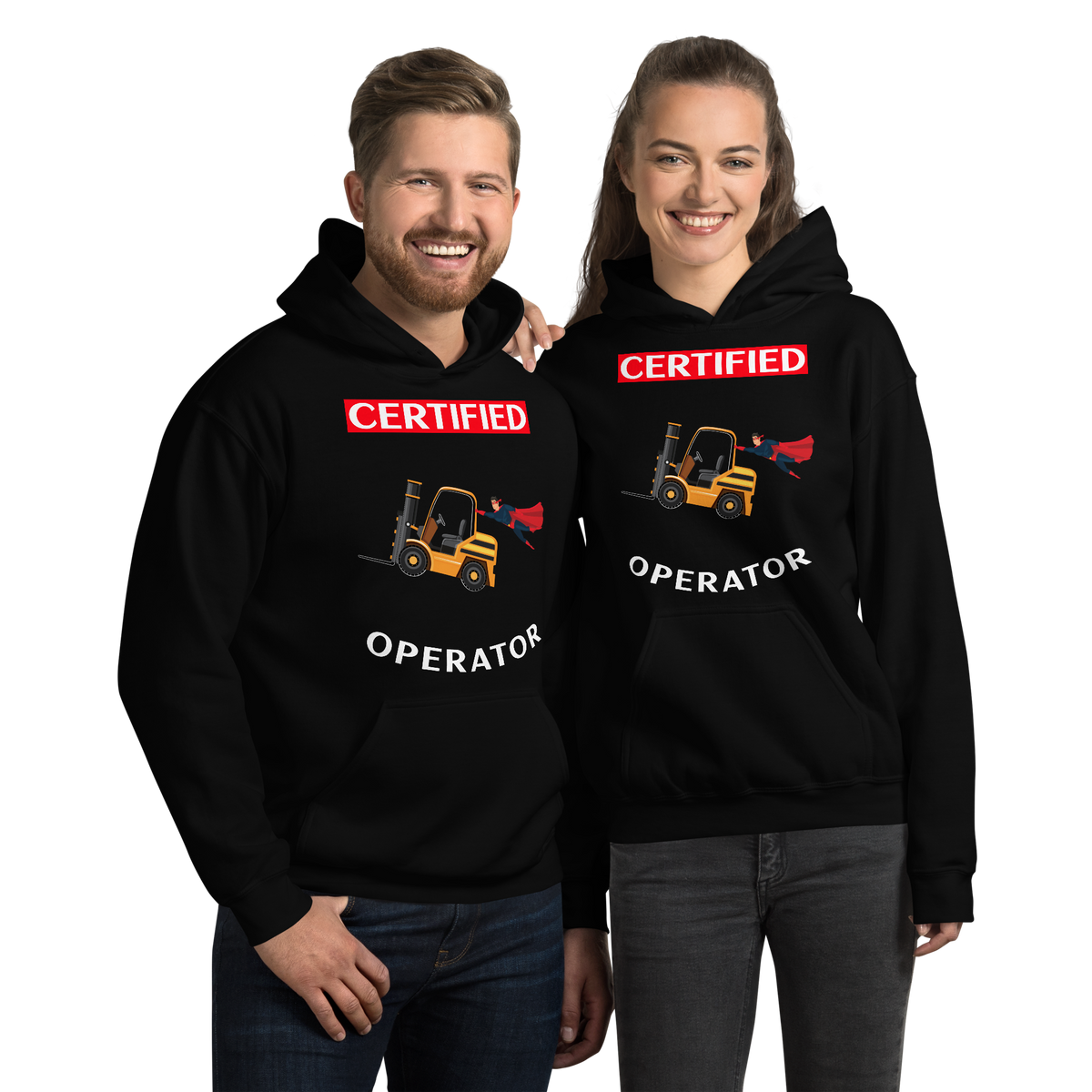 Forklift Superhero Certified Forklift Operator GW Unisex Hoodie