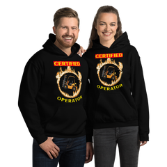 Forklift Ninja in Flames, Certified Forklift Operator GY Unisex Hoodie