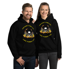 Twin Forklift Skull In, You Don't Fork Life, Life Forks You YY Unisex Hoodie