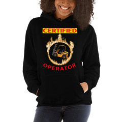 Forklift in Flames, Certified Forklift Operator GR Unisex Hoodie