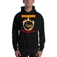 Forklift in Flames, Certified Forklift Operator GR Unisex Hoodie