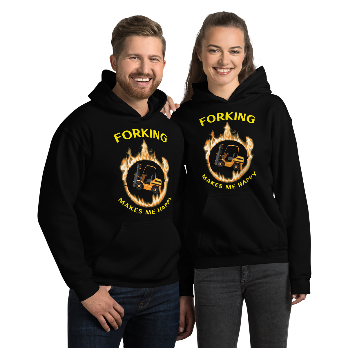 Forklift in Flames, Forking Makes Me Happy GY Unisex Hoodie