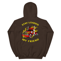 Trucker in Flames Stay Loaded My Friend RY Unisex Hoodie