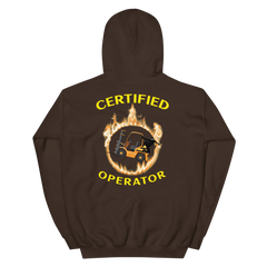 Forklift Ninja in Flames, Certified Forklift Operator GY Unisex Hoodie