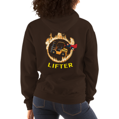 Forklift Superhero in Flames Pro Lifter GY Unisex Hoodie