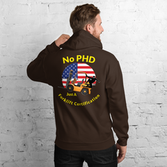 American Forklift Ninja, No PHD Just A Forklift Certification GY Unisex Hoodie