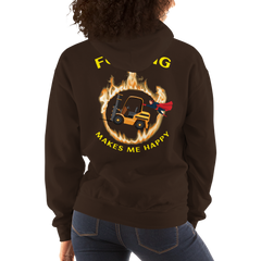 Forklift Superhero in Flames Forking Makes Me Happy GY Unisex Hoodie