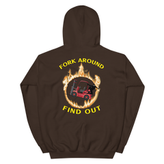 Forklift Ninja in Flames Fork Around Find Out RY Unisex Hoodie