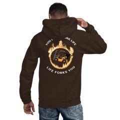 Forklift Ninja in Flames, You Don't Fork Life, Life Forks You GW Unisex Hoodie