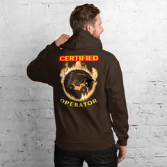 Forklift Ninja in Flames Certified Forklift Operator GY Unisex Hoodie