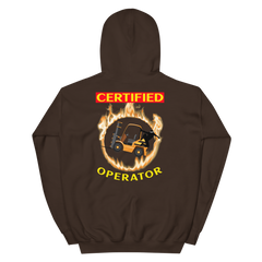 Forklift Ninja in Flames Certified Forklift Operator GY Unisex Hoodie