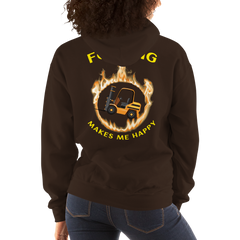 Forklift in Flames, Forking Makes Me Happy BGY Unisex Hoodie