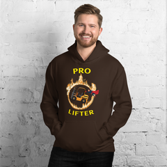 Forklift Superhero in Flames Pro Lifter GY Unisex Hoodie