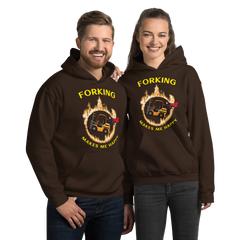 Forklift Superhero in Flames Forking Makes Me Happy GY Unisex Hoodie