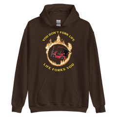 Forklift Ninja in Flames, You Don't Fork Life, Life Forks You RY Unisex Hoodie