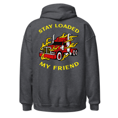 Trucker in Flames Stay Loaded My Friend RY Unisex Hoodie