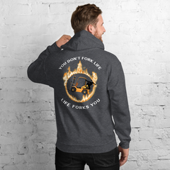 Forklift Ninja in Flames, You Don't Fork Life, Life Forks You GW Unisex Hoodie